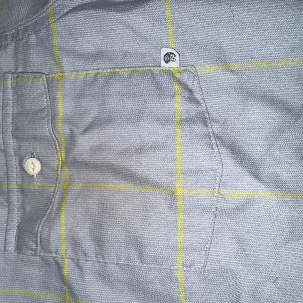 Mountain Hard Ware Men's Soft Blue Copper Brown Plaid Shirt Size M Short Sleeve - Picture 2 of 5